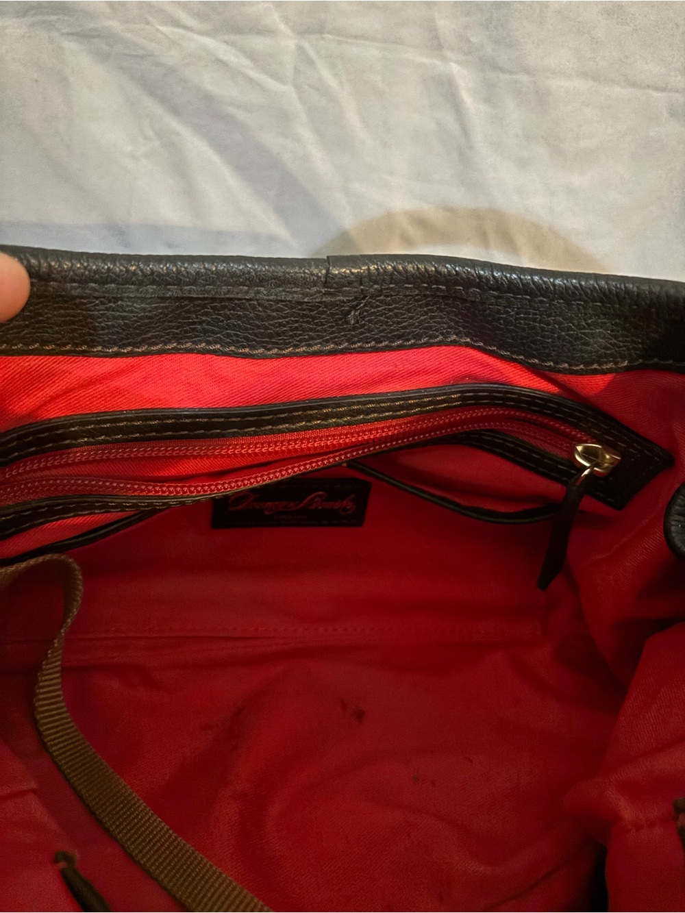 Dooney & Bourke Black Leather Shoulder Bag with Gold Hardware - Picture 2 of 2